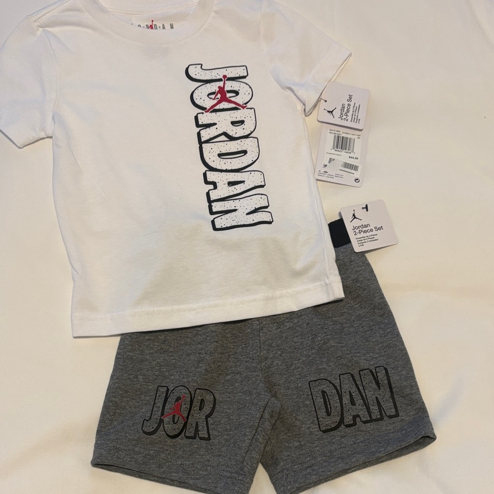 Jordan White and Gray Toddler Set